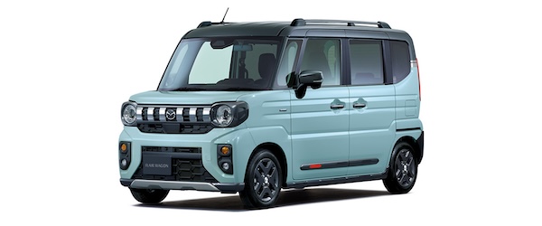 フレアワゴンのオフブルーガンメタルーフ